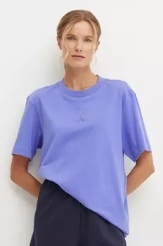 Хлопковая футболка adidas All SZN, фиолетовый