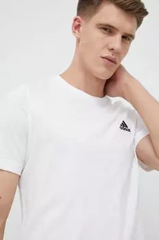 Хлопковая футболка adidas, белый