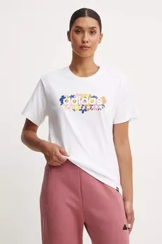 Хлопковая футболка adidas, белый