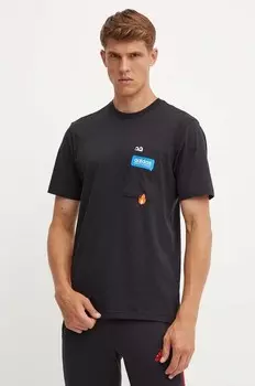 Хлопковая футболка adidas, черный