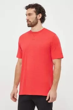 Хлопковая футболка adidas, красный