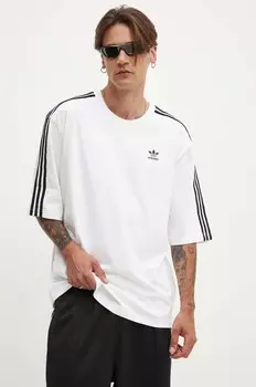 Хлопковая футболка adidas Originals Adicolor Oversized Tee, белый