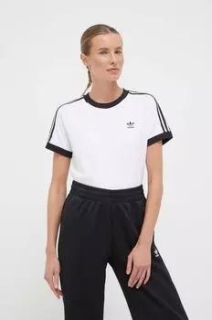 Хлопковая футболка adidas Originals, белый
