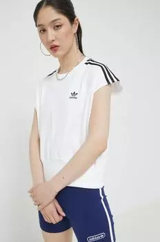 Хлопковая футболка adidas Originals, белый