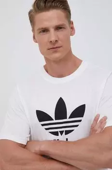 Хлопковая футболка adidas Originals, белый
