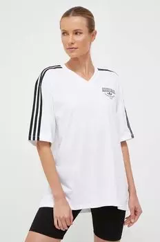 Хлопковая футболка adidas Originals, белый