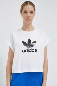 Хлопковая футболка adidas Originals, белый