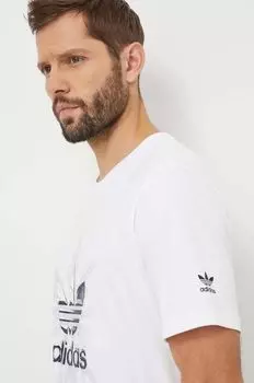 Хлопковая футболка adidas Originals, белый