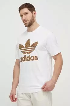 Хлопковая футболка adidas Originals, белый