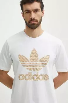 Хлопковая футболка adidas Originals, белый