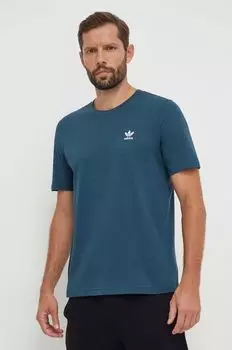 Хлопковая футболка adidas Originals, бирюзовый