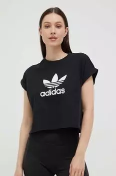 Хлопковая футболка adidas Originals, черный