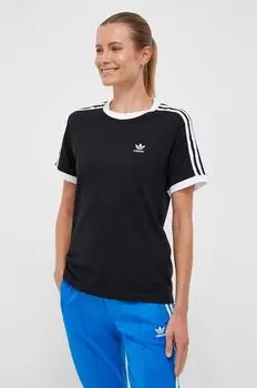 Хлопковая футболка adidas Originals, черный