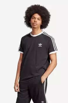 Хлопковая футболка adidas Originals, черный