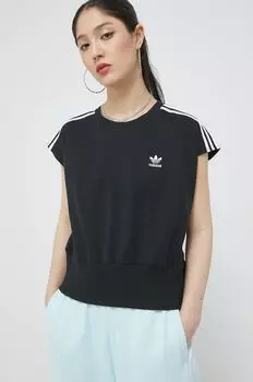 Хлопковая футболка adidas Originals, черный