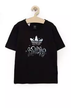 Хлопковая футболка adidas Originals, черный