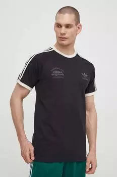 Хлопковая футболка adidas Originals, черный