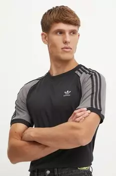 Хлопковая футболка adidas Originals, черный
