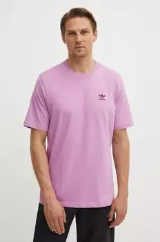 Хлопковая футболка adidas Originals, фиолетовый