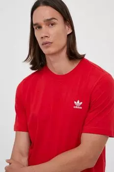 Хлопковая футболка adidas Originals, красный