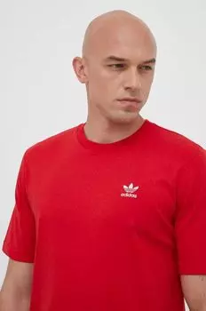 Хлопковая футболка adidas Originals, красный