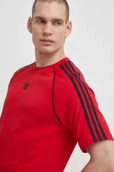 Хлопковая футболка adidas Originals, красный
