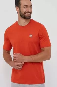 Хлопковая футболка adidas Originals, оранжевый
