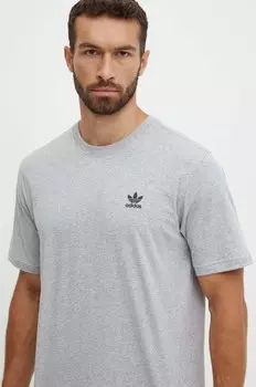 Хлопковая футболка adidas Originals, серый