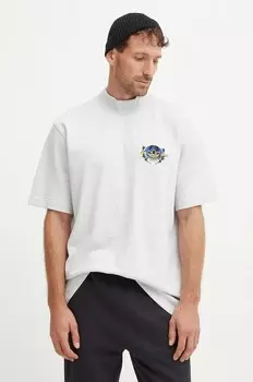 Хлопковая футболка adidas Originals, серый