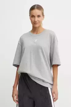 Хлопковая футболка adidas Originals, серый