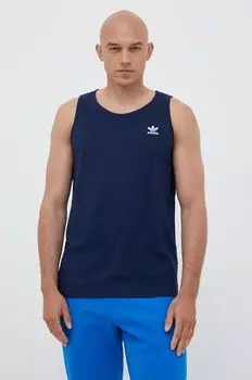 Хлопковая футболка adidas Originals, синий