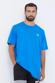 Хлопковая футболка adidas Originals, синий