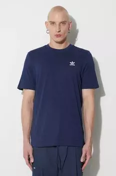 Хлопковая футболка adidas Originals, темно-синий