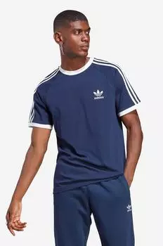 Хлопковая футболка adidas Originals, темно-синий