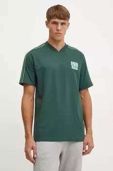 Хлопковая футболка Adidas Originals, зеленый