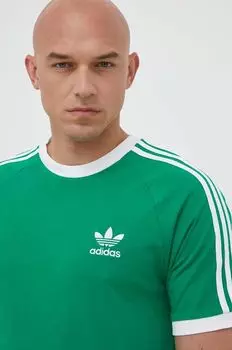 Хлопковая футболка adidas Originals, зеленый