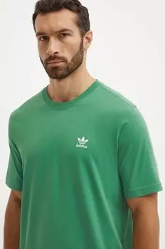 Хлопковая футболка adidas Originals, зеленый