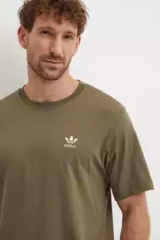 Хлопковая футболка adidas Originals, зеленый