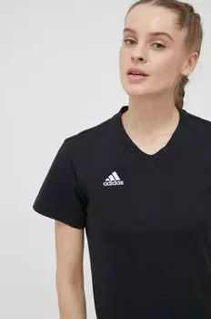 Хлопковая футболка adidas Performance, черный