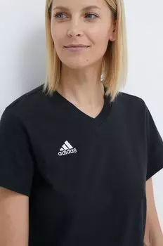 Хлопковая футболка adidas Performance, черный