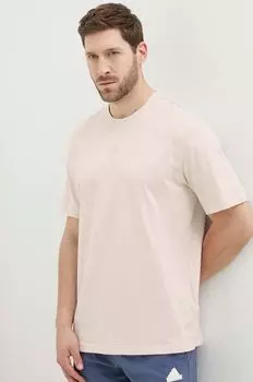 Хлопковая футболка adidas, розовый