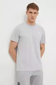 Хлопковая футболка adidas, серый
