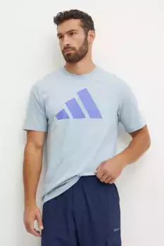 Хлопковая футболка adidas, синий