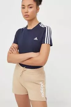 Хлопковая футболка adidas, темно-синий