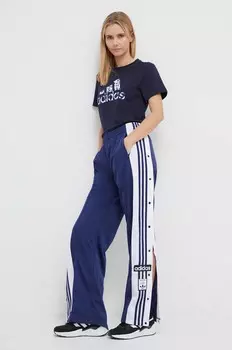 Хлопковая футболка adidas, темно-синий