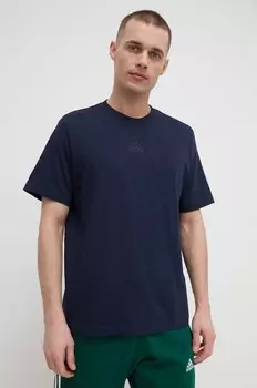 Хлопковая футболка adidas, темно-синий
