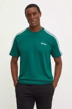 Хлопковая футболка Adidas, зеленый