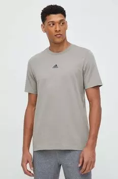 Хлопковая футболка adidas, зеленый