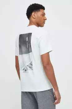 Хлопковая футболка adidas, зеленый