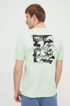 Хлопковая футболка adidas, зеленый